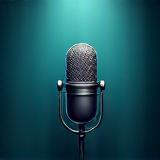 Podcast-mikrofon mot gradient bakgrunn